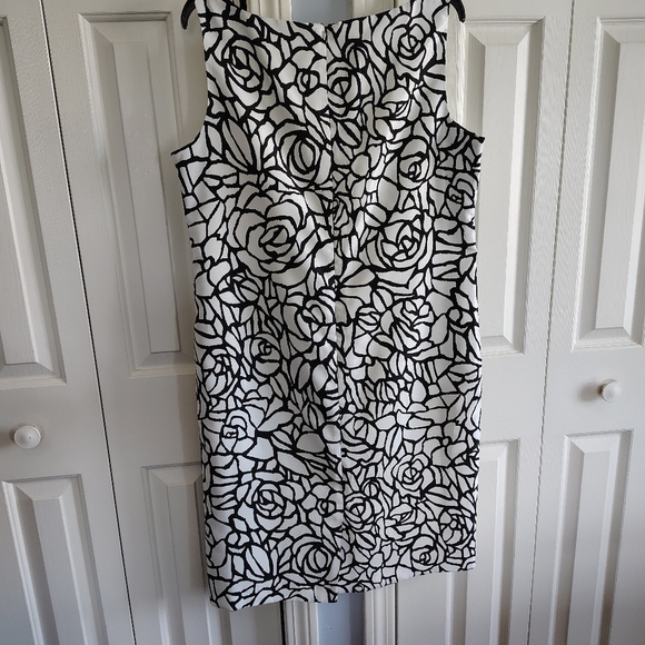 Black Label Evan Picone Black White Classic Sheath Dress 16 - Picture 4 of 12
